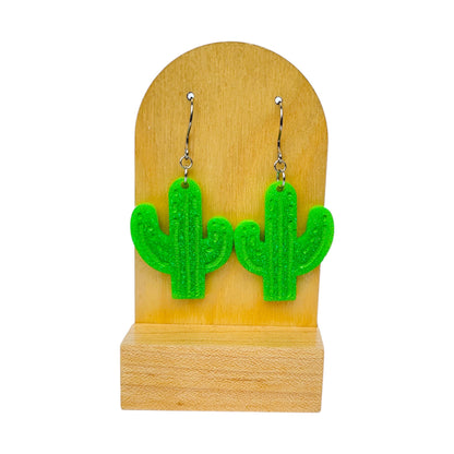 Light Green Cactus Earrings