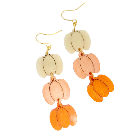 Neutral Stacked Pumpkin Earrings