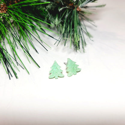 Light Green Christmas Tree Stud