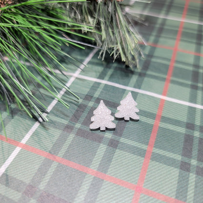 White Christmas Tree Studs