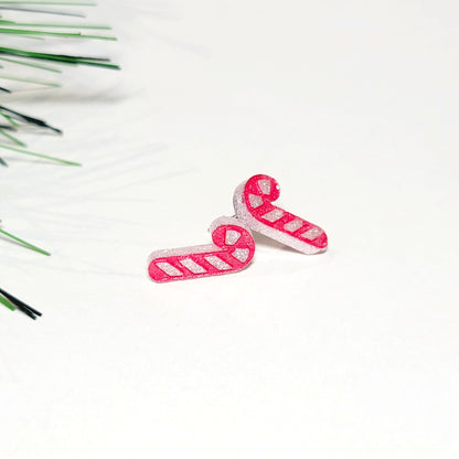 Candy Cane Stud Earrings