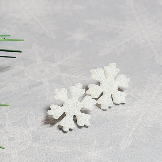 White Snowflake Studs