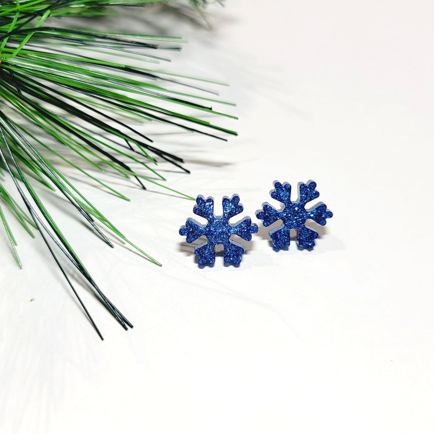 Blue Snowflake Studs