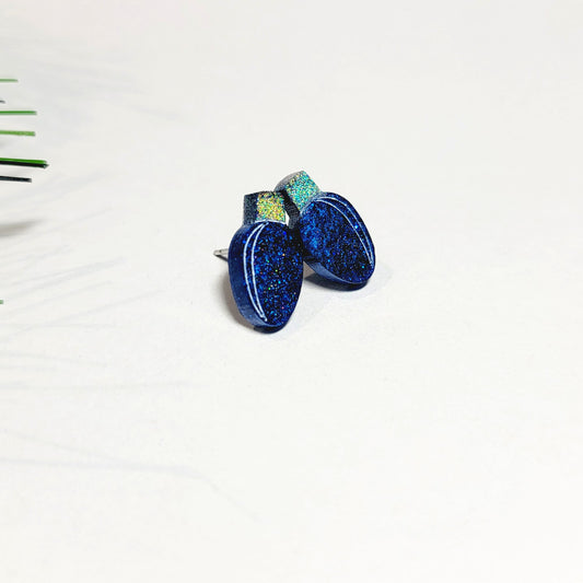 Blue Christmas Lights Stud Earrings