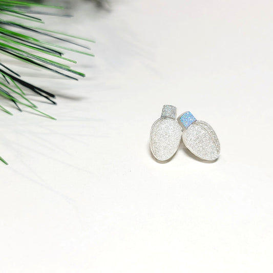 White Christmas Lights Stud Earrings