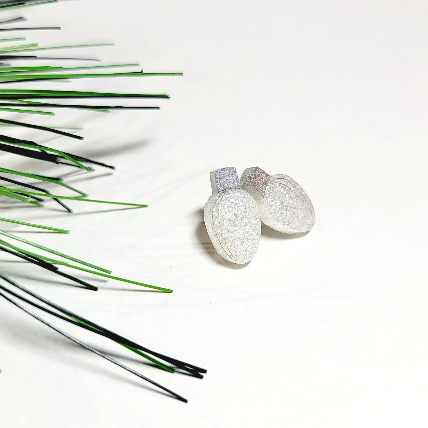 White Christmas Lights Stud Earrings