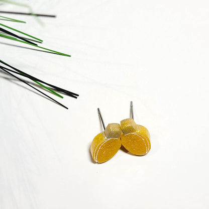 Yellow Christmas Lights Stud Earrings